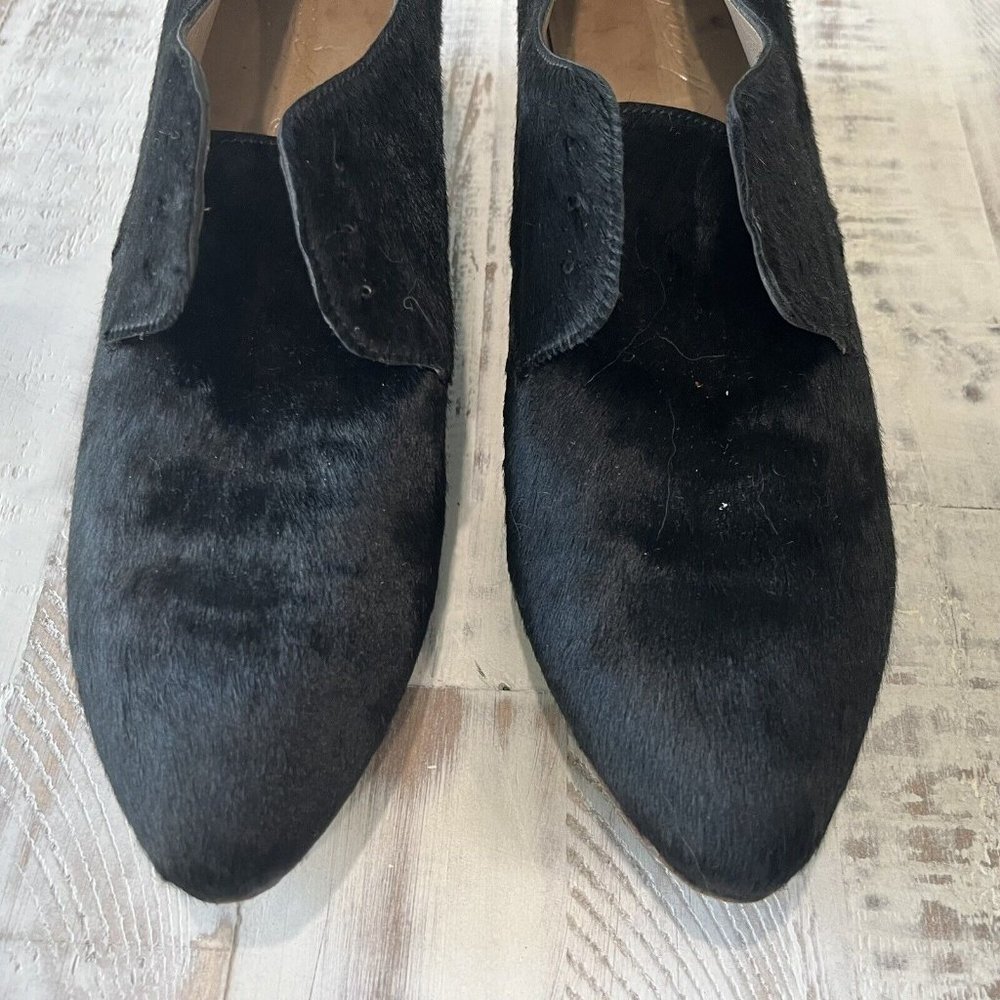 Marsell Black Pony Hair & Leather Oxford Loafers Pointed Toe - Picture 7 of 8